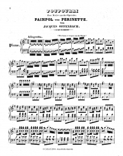 Jacques Offenbach - Paimpol et Périnette, potpourri pour piano